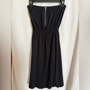 Gap Women’s Strapless Tube Dress XS Black Front Zip A-Line Mini